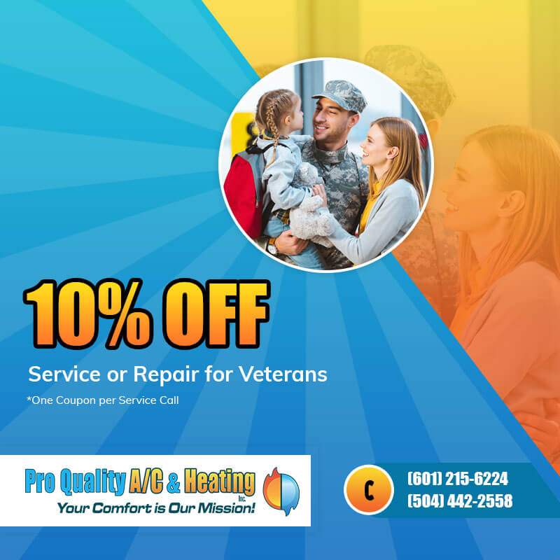 10% off service or repair for veterans