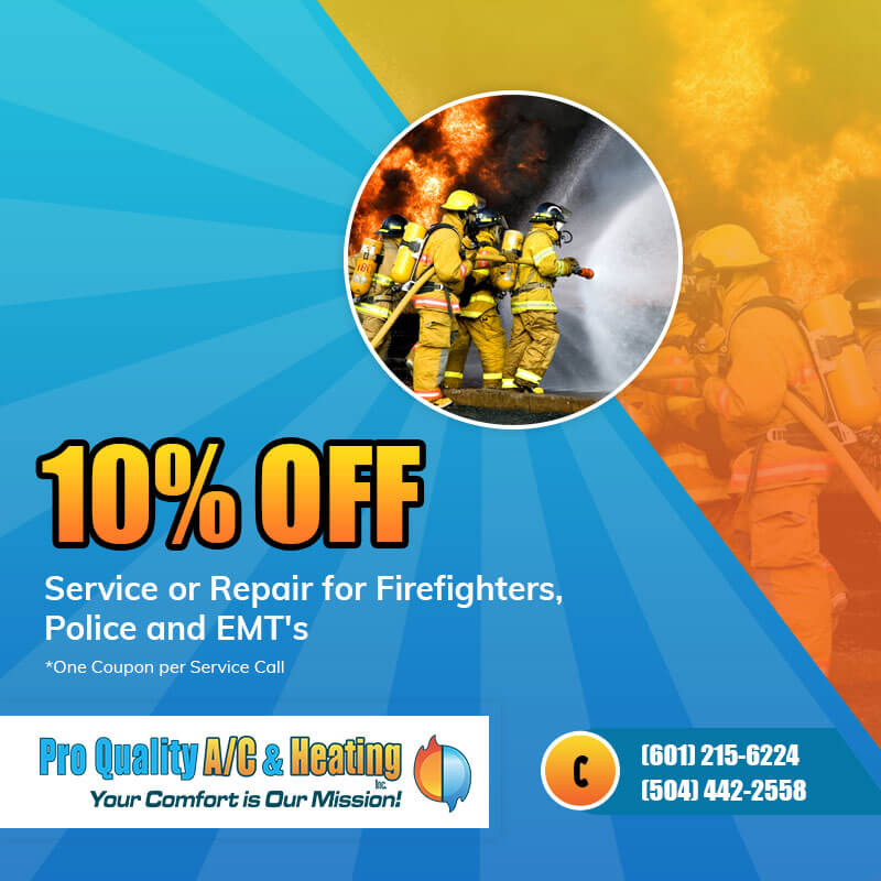 10% off service or repair for firefighters, police & emt’s